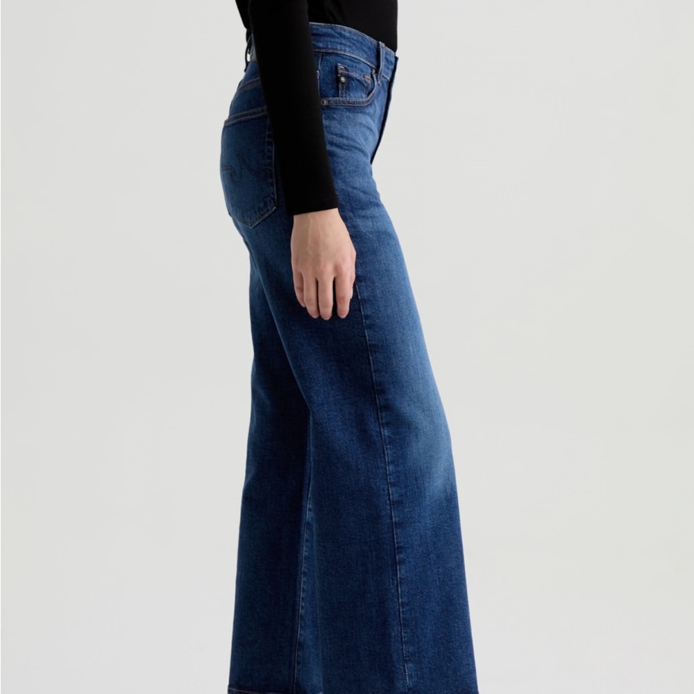 AG Saige Wide Leg Jeans in Dark Blue Wash - Women - Picture 4 of 12